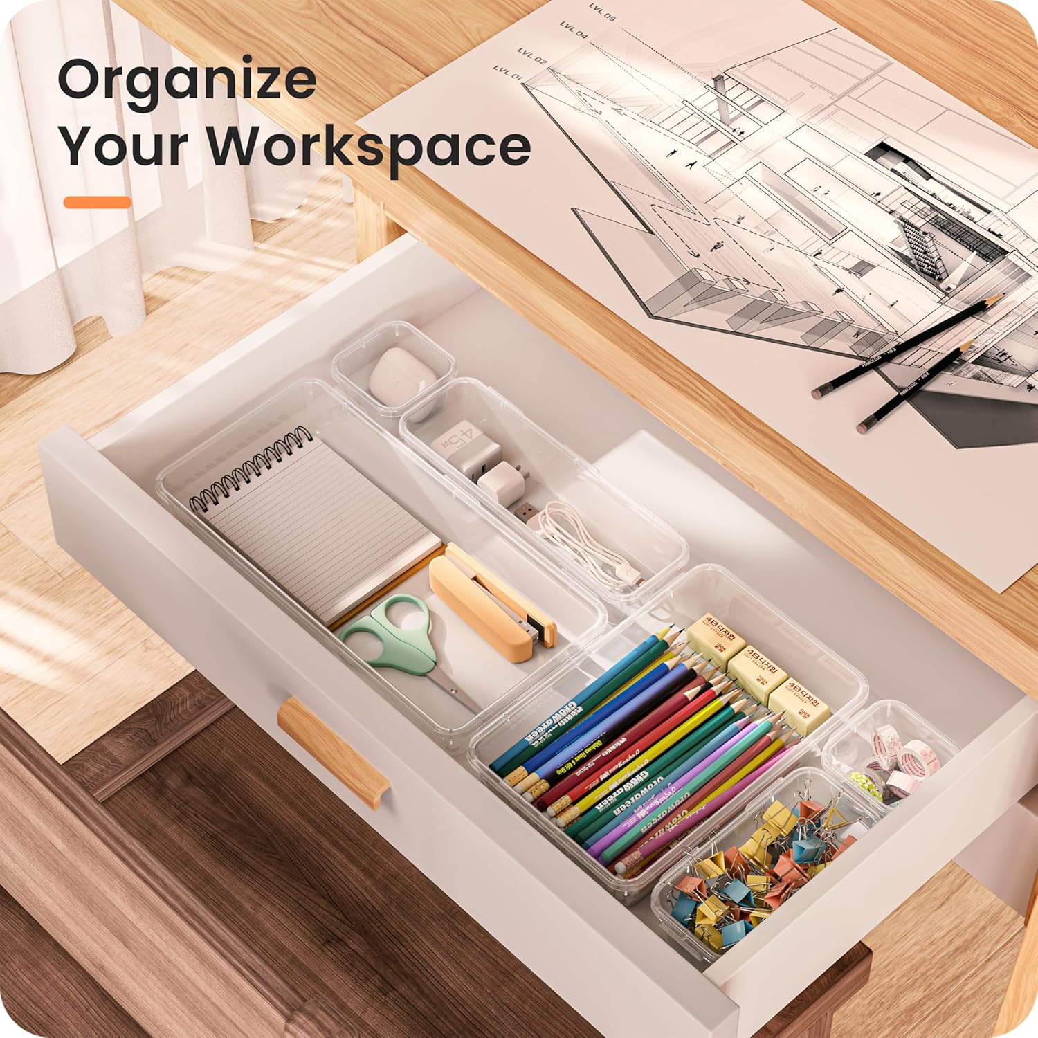 A-LuGei 【Military Grade】 Drawer Organizer for Vanity Bathroom Makeup Desk - Image 3