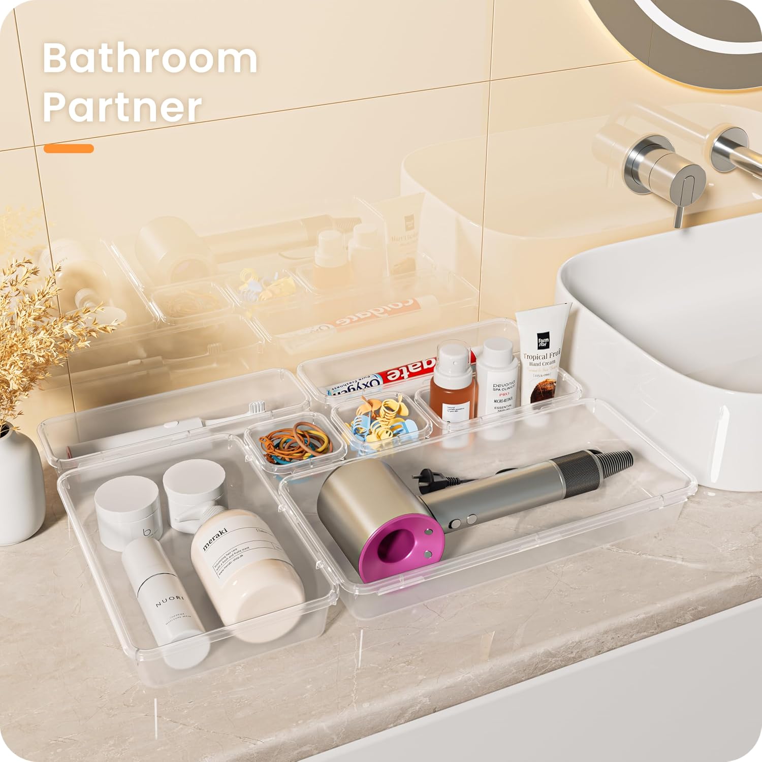 A-LuGei 【Military Grade】 Drawer Organizer for Vanity Bathroom Makeup Desk - Image 8