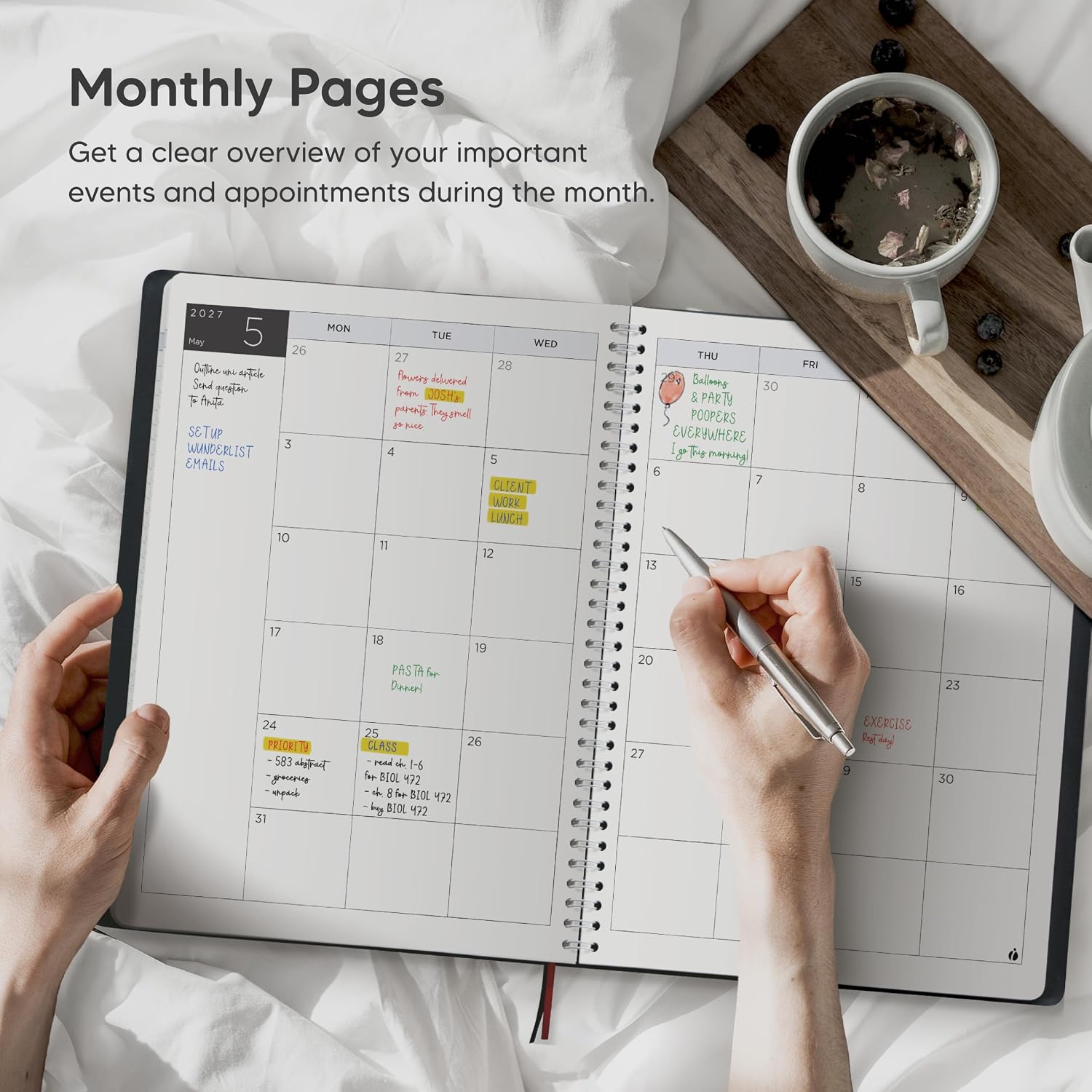 Inamio 2027 Planner Weekly and Monthly – Hourly Appointment Book, 8.5 x 11 - Image 3