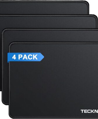 TECKNET 4 Pack Mouse Pad with Durable Anti-fray Stitching, Small Mousepad
