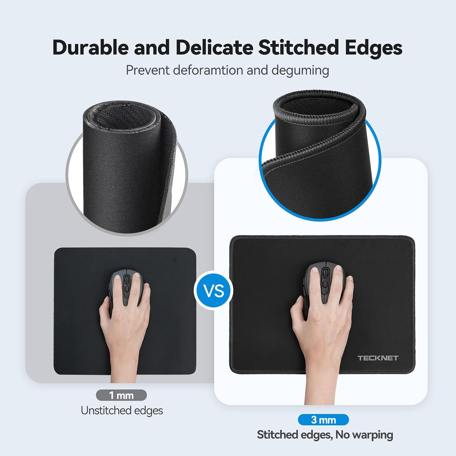 TECKNET 4 Pack Mouse Pad with Durable Anti-fray Stitching, Small Mousepad - Image 2