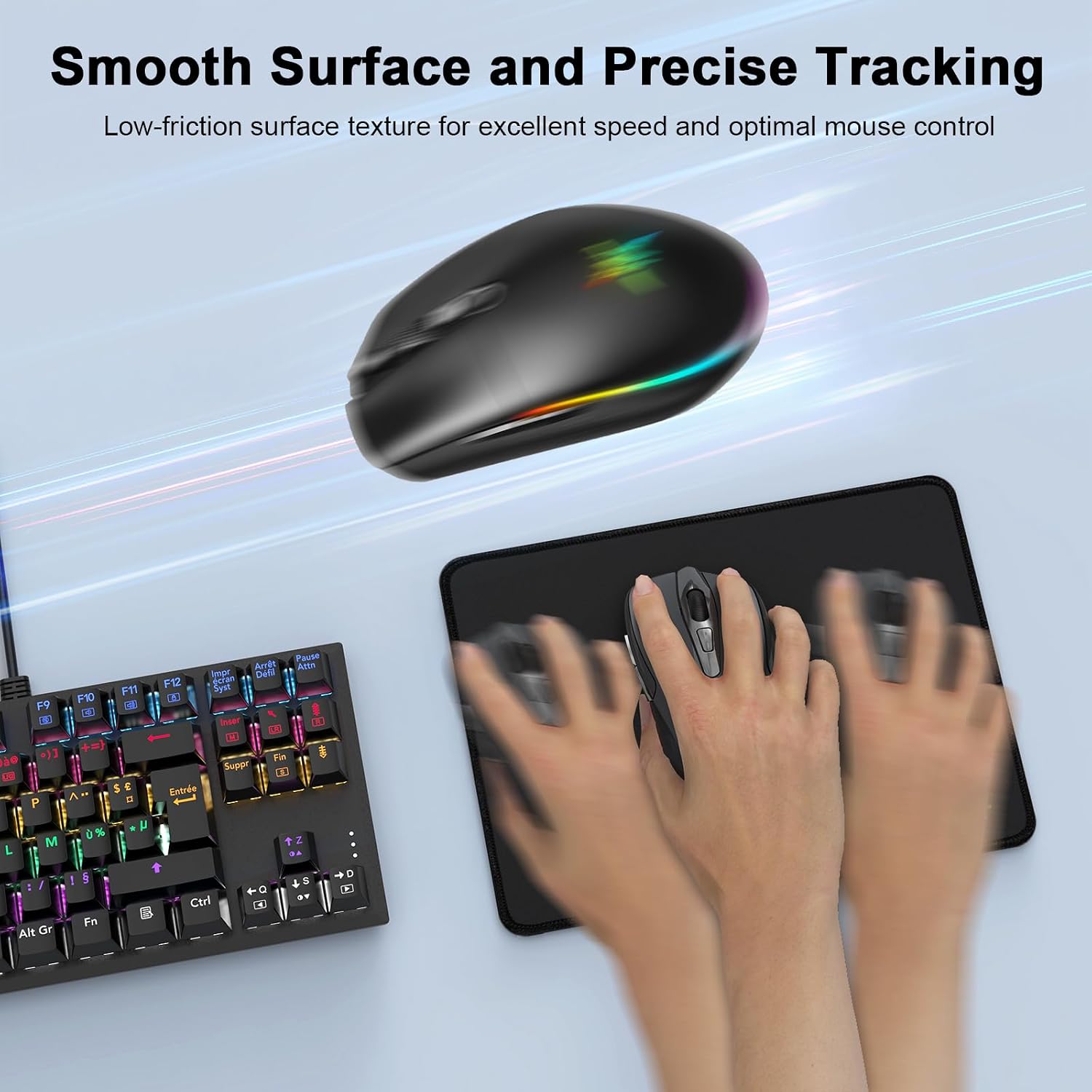 TECKNET 4 Pack Mouse Pad with Durable Anti-fray Stitching, Small Mousepad - Image 4