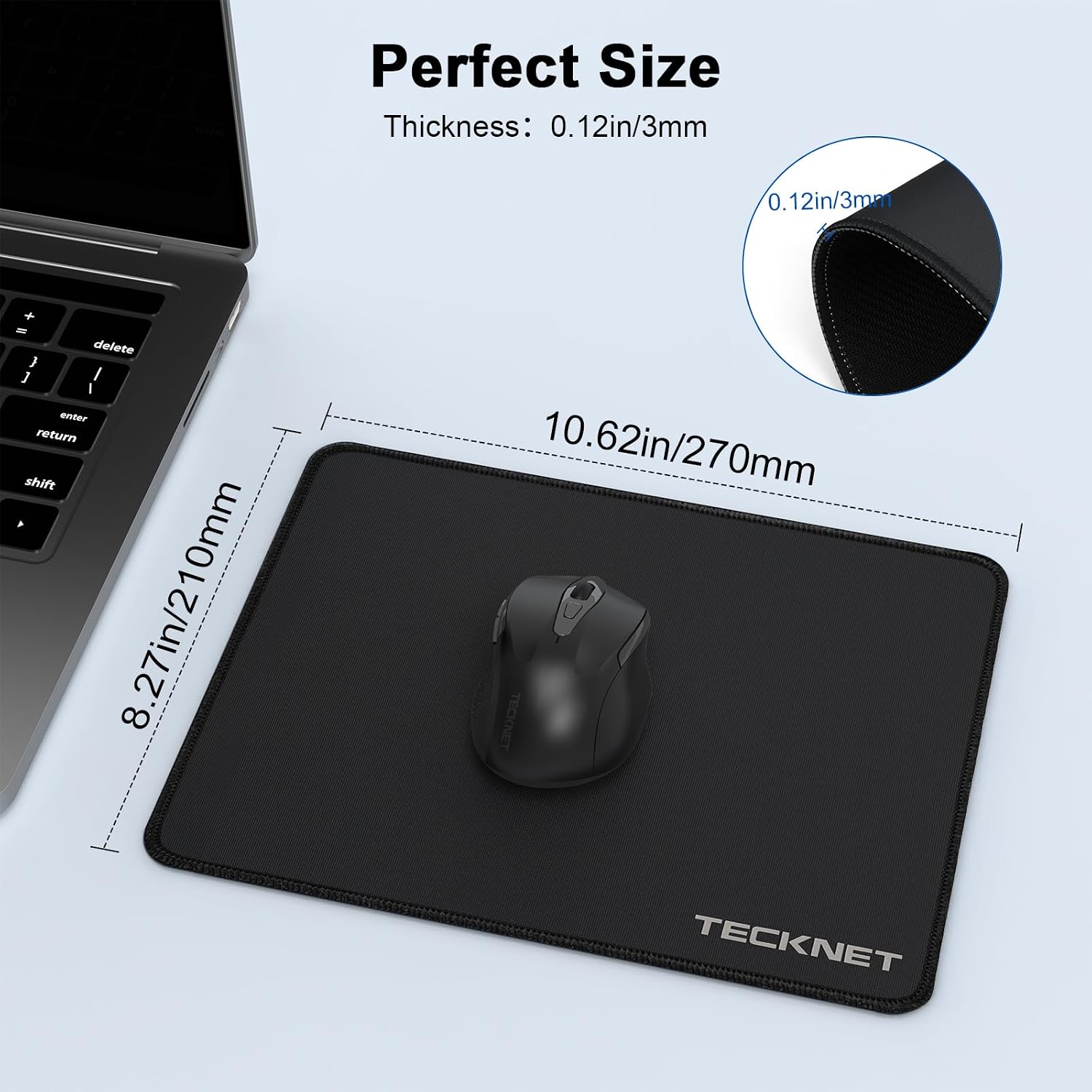 TECKNET 4 Pack Mouse Pad with Durable Anti-fray Stitching, Small Mousepad - Image 6